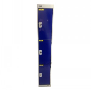 Elite 3 Door Steel Lockers Blue Doors